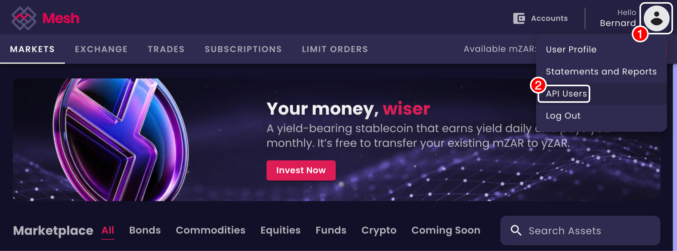 Navigate to API Users